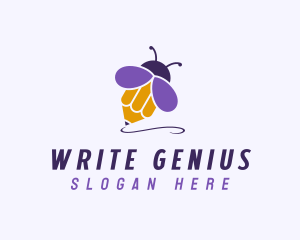 Bee Pencil Writing logo