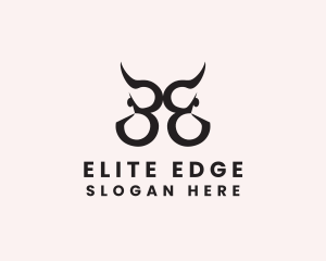 Buffalo Horn Letter EE logo design