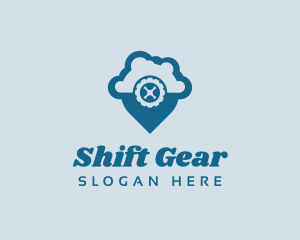 Gear Location Automotive Wash logo design