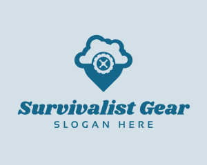 Gear Location Automotive Wash logo design