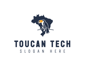 Brazil Toucan Map logo