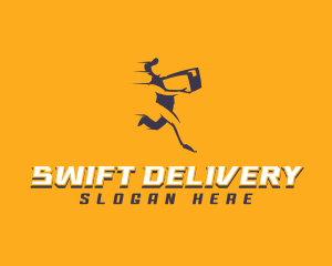 Running Delivery Courier logo design