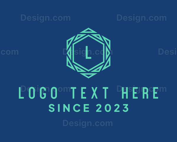 Geometric Stained Glass Hexagon Logo