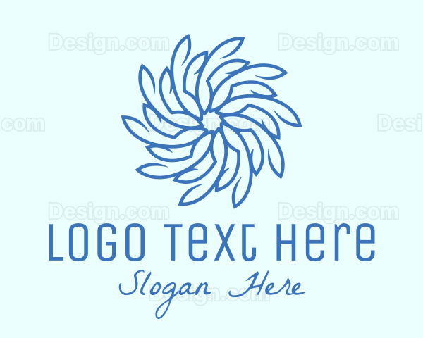 Wellness Blue Flower Logo