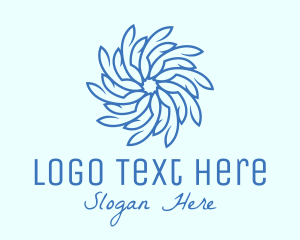 Wellness Blue Flower logo