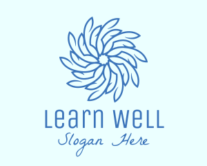 Wellness Blue Flower logo design