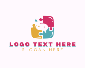 Chat Bubble Puzzle Logo