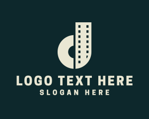Camera - Filmstrip Letter D logo design