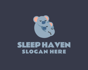 Koala Hug Sleep logo design