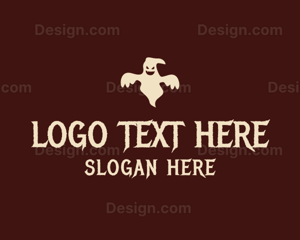 Spooky Ghost Wordmark Logo