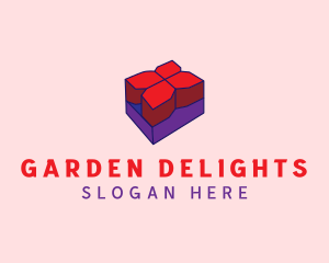 Isometric 3D Flower  logo design