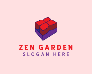 Isometric 3D Flower  logo design