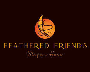 Feather Writing Pen logo design