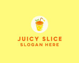 Orange Juice OJ Drink logo design