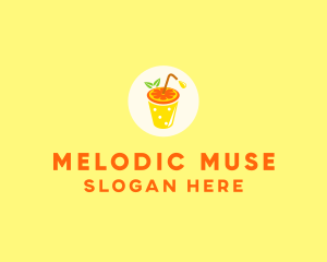 Orange Juice OJ Drink logo design