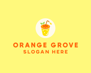 Orange Juice OJ Drink logo design