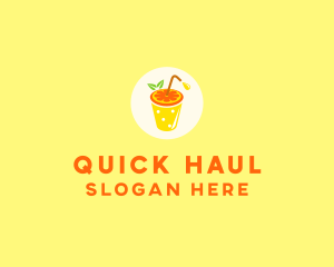 Orange Juice OJ Drink logo design