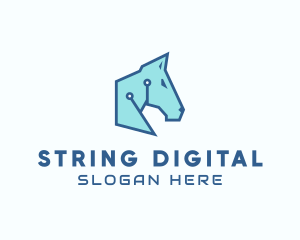 Digital Circuit Horse logo design