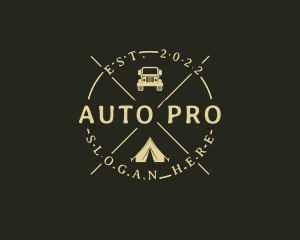 Hipster Tent Camping Trip logo