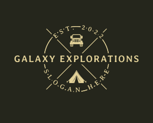 Hipster Tent Camping Trip logo design