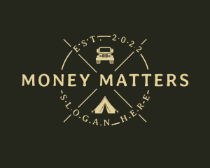Hipster Tent Camping Trip logo