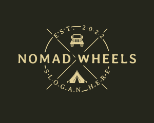 Hipster Tent Camping Trip logo design