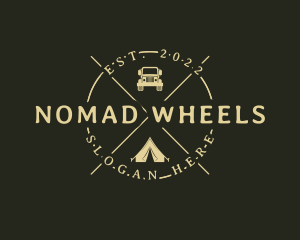 Hipster Tent Camping Trip logo