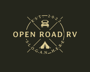 Hipster Tent Camping Trip logo design