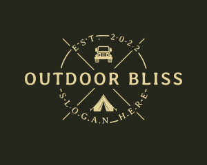 Hipster Tent Camping Trip logo design