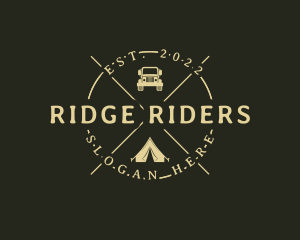 Hipster Tent Camping Trip logo design