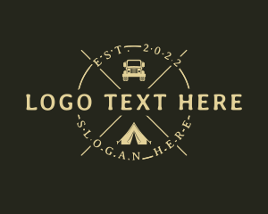 Caravan - Hipster Tent Camping Trip logo design