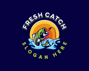 Trout Fish Bait logo design