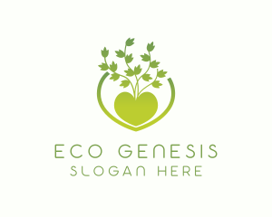 Eco Friendly Heart Plant logo design