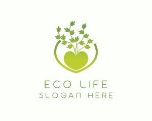 Eco Friendly Heart Plant logo design