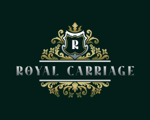 Royal Crown Floral Shield logo design