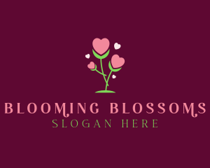 Romantic Heart Bloom  logo design