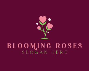 Romantic Heart Bloom  logo design