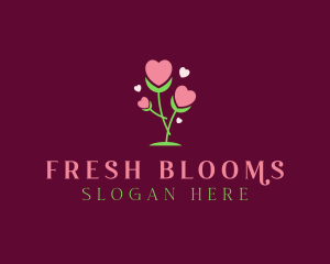 Romantic Heart Bloom  logo design