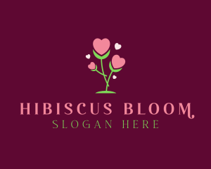 Romantic Heart Bloom  logo design