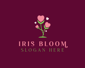 Romantic Heart Bloom  logo design