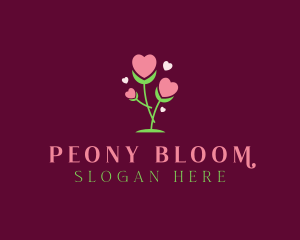 Romantic Heart Bloom  logo design