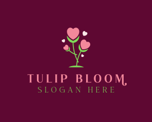 Romantic Heart Bloom  logo design