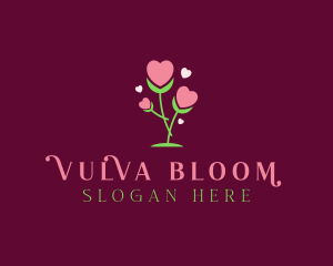 Romantic Heart Bloom  logo design