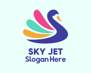 Colorful Swan Silhouette logo