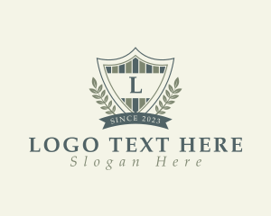 Company - Shield Crest Wreath logo design