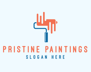 Paint Renovation Paint Roller logo design