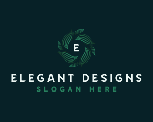 Garden Leaves Wreath logo design