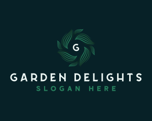 Garden Leaves Wreath logo design