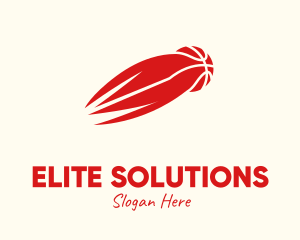 Red Fiery Basketball logo