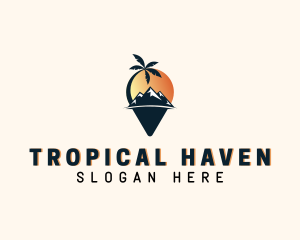 Tropical Mountain Destination logo design